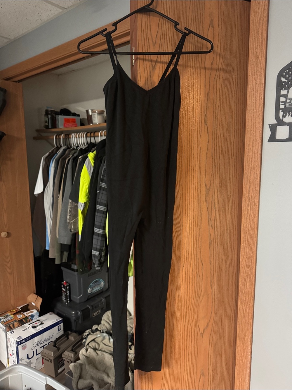 Classic Black Slim Jumpsuit with Spaghetti Straps